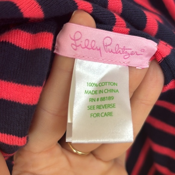 Lilly Pulitzer Red & Blue Striped Button Down Poncho Cape Cardigan Shrug - Picture 14 of 15